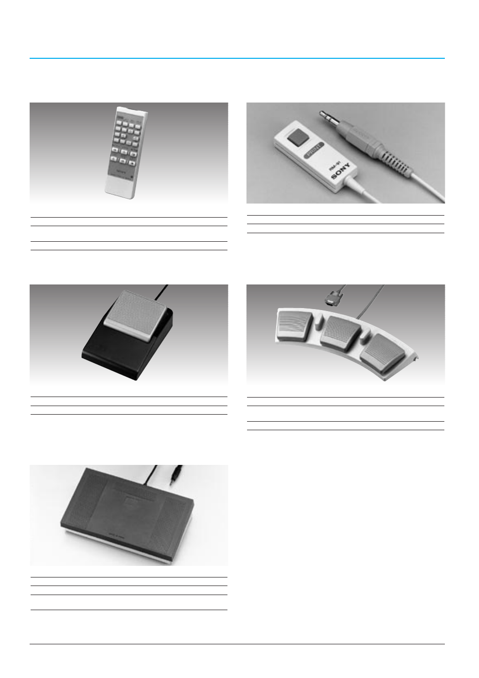 Rm-5500, Rm-91, Fs-30 | Fs-36, Fs-20, Video printer optional accessories | Sony CCTV Systems User Manual | Page 66 / 75