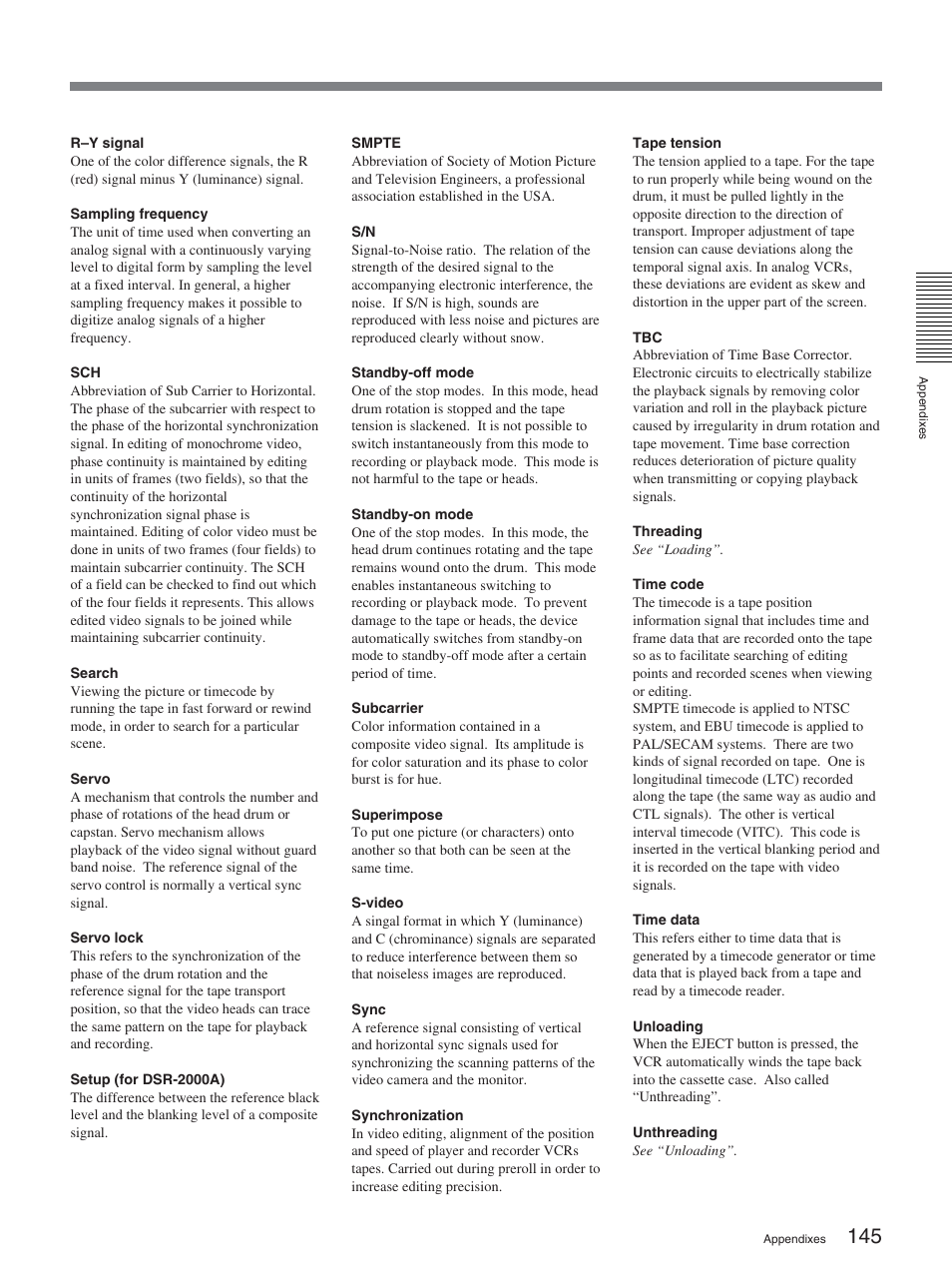 Sony DSR-2000AP User Manual | Page 145 / 150