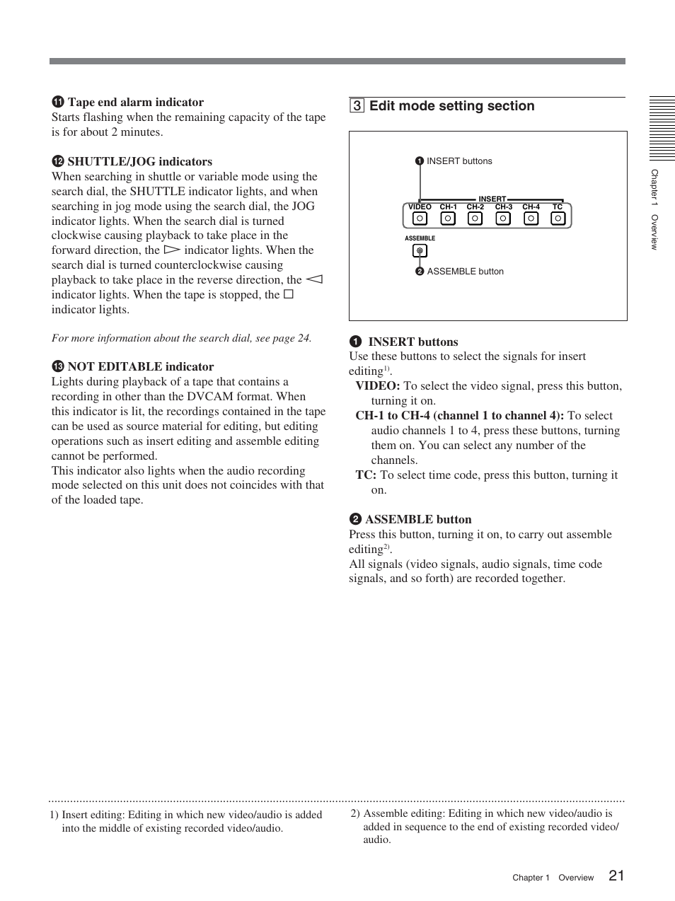 Sony DSR-2000AP User Manual | Page 21 / 150