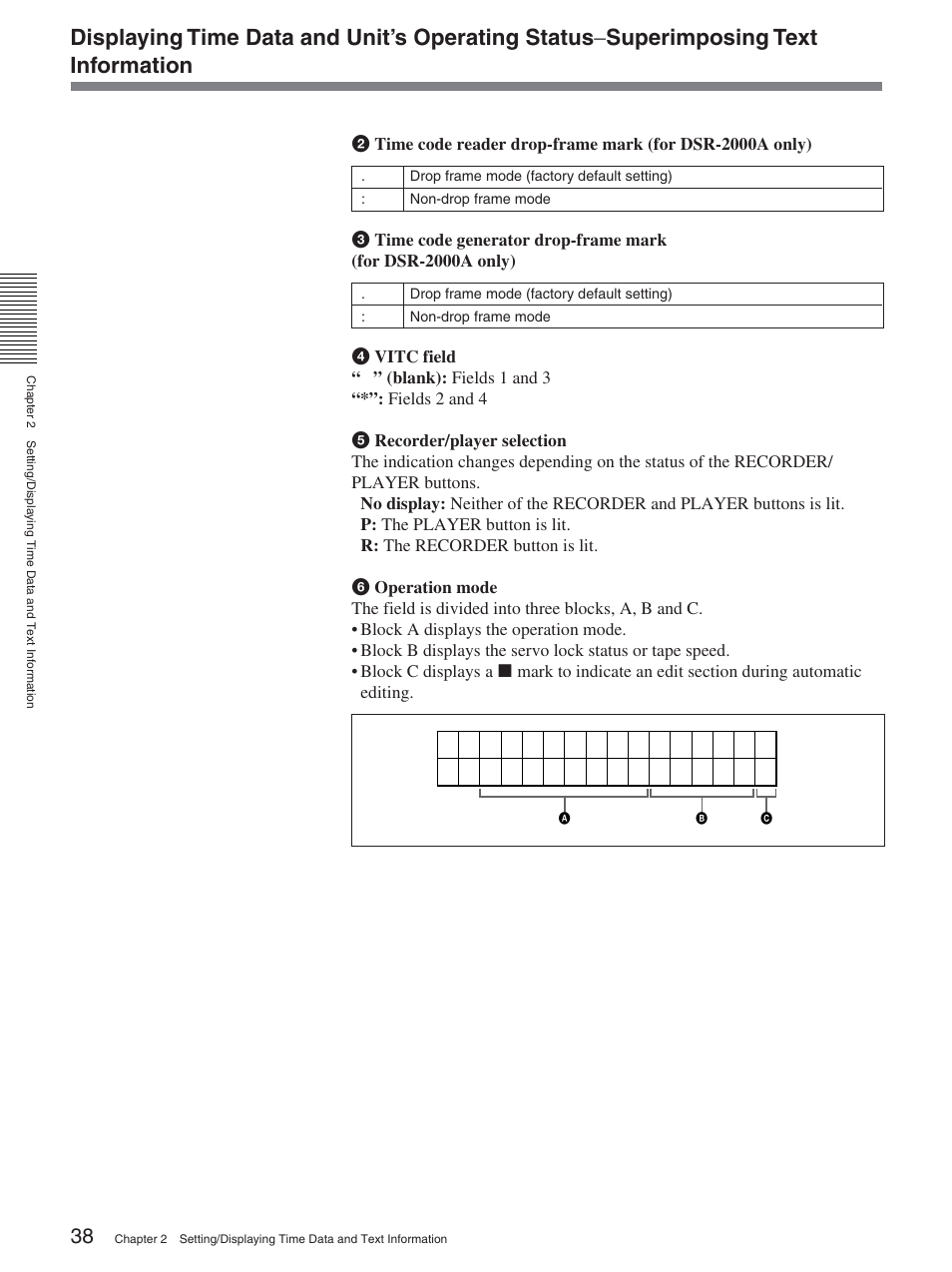 Sony DSR-2000AP User Manual | Page 38 / 150