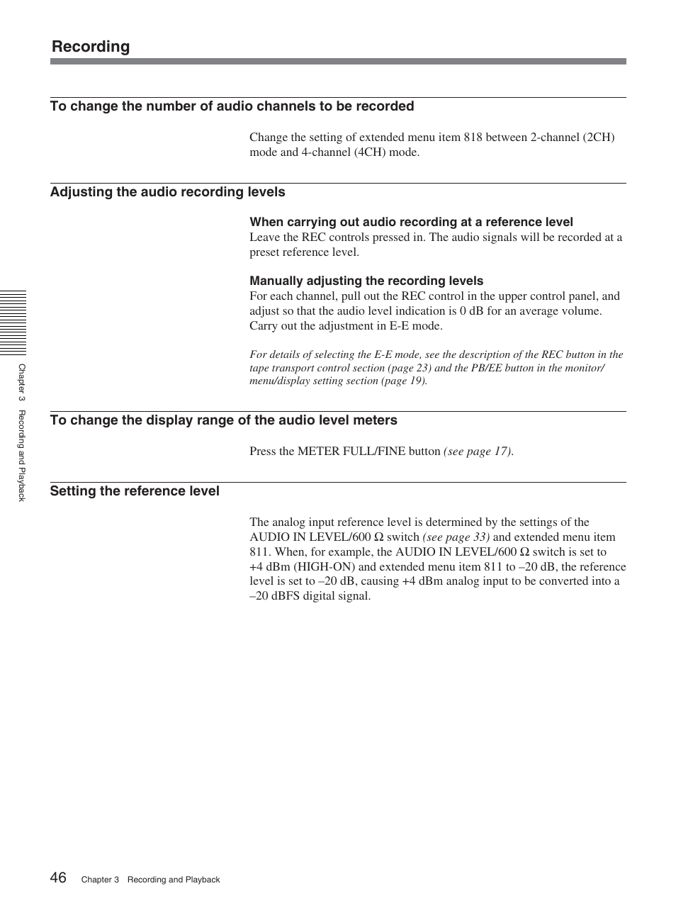 Recording | Sony DSR-2000AP User Manual | Page 46 / 150