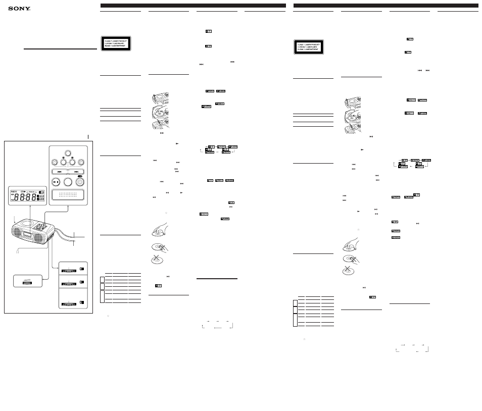 Sony ICF-CD820L User Manual | 2 pages