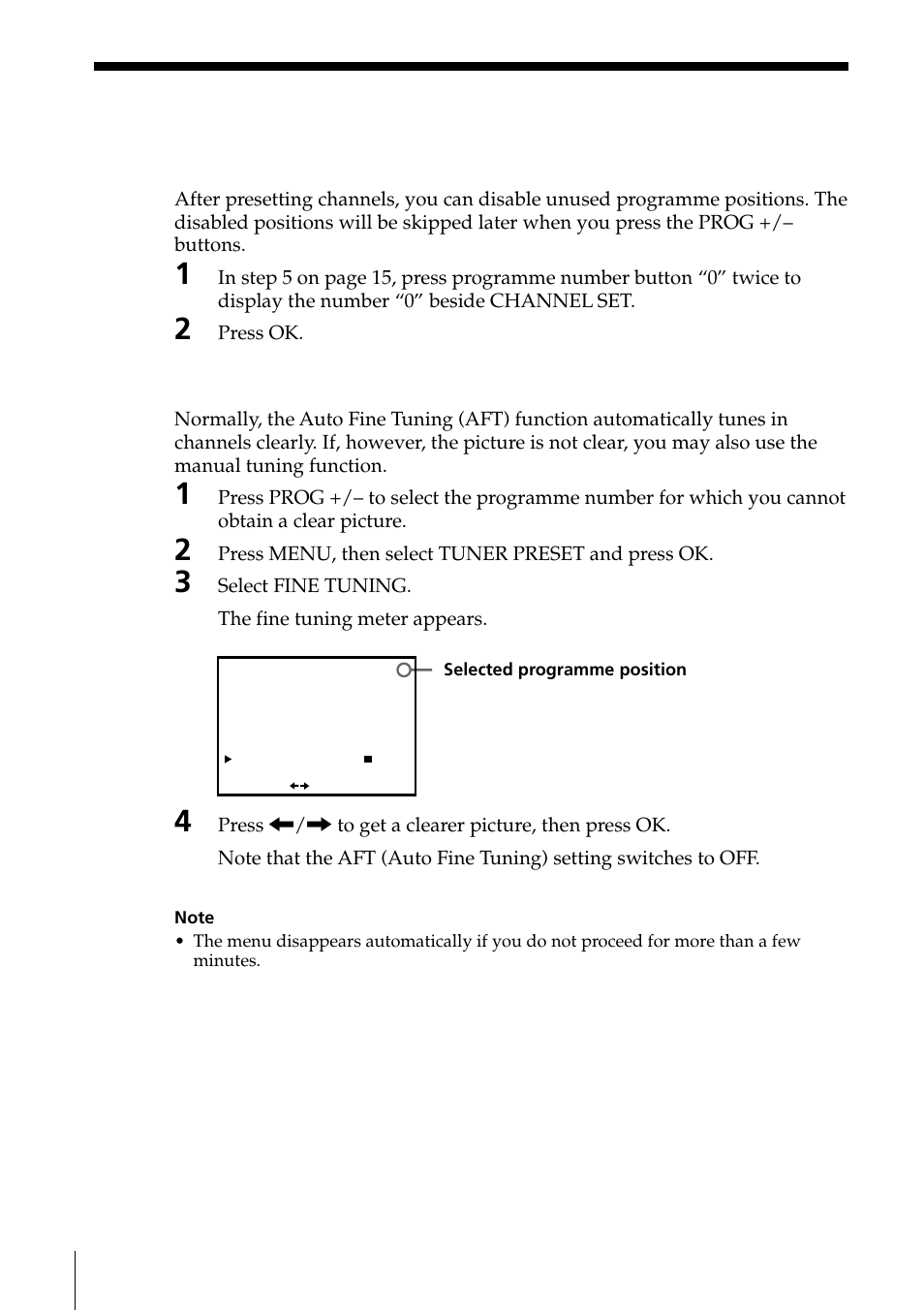Disabling unwanted programme positions, If the picture is not clear, Step 6: presetting channels (continued) | Sony SLV-ED85PS/TH User Manual | Page 16 / 59