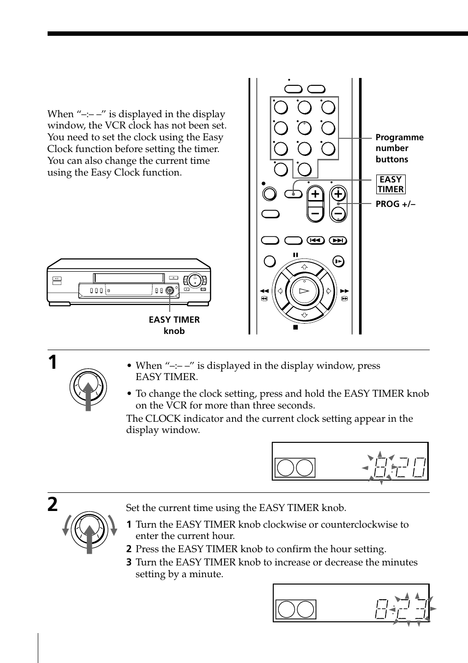 Setting or changing the easy clock | Sony SLV-ED85PS/TH User Manual | Page 28 / 59