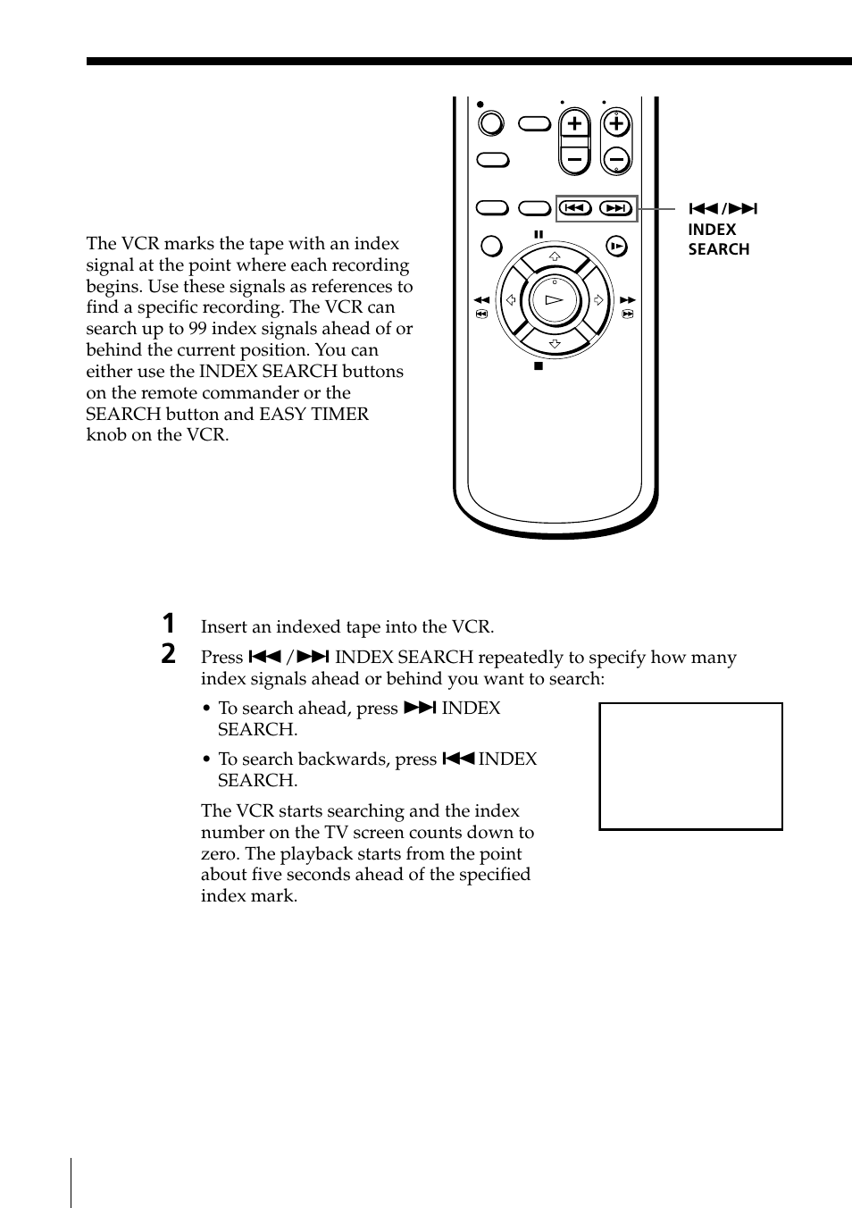 Searching using the index function, 42 searching using the index, Function | Sony SLV-ED85PS/TH User Manual | Page 42 / 59