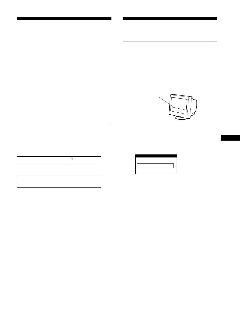 Technical features, Preset and user modes, Power saving function | Troubleshooting, If thin line appears on your screen (damper wire), On-screen messages, Preset and user modes power saving function | Sony CPD-E100 User Manual | Page 13 / 62
