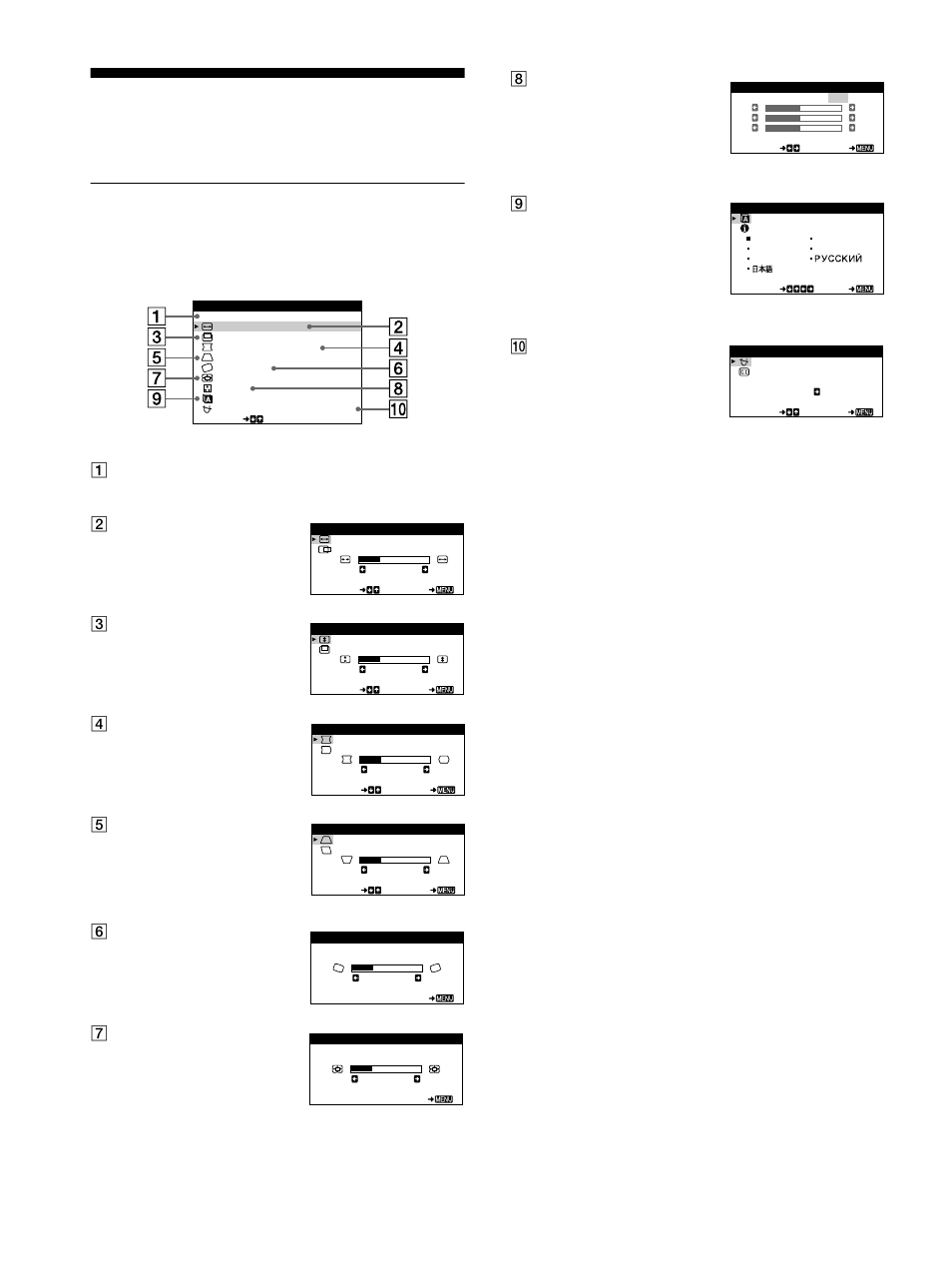 Customizing your monitor, Navigating the menu | Sony CPD-E100 User Manual | Page 8 / 62