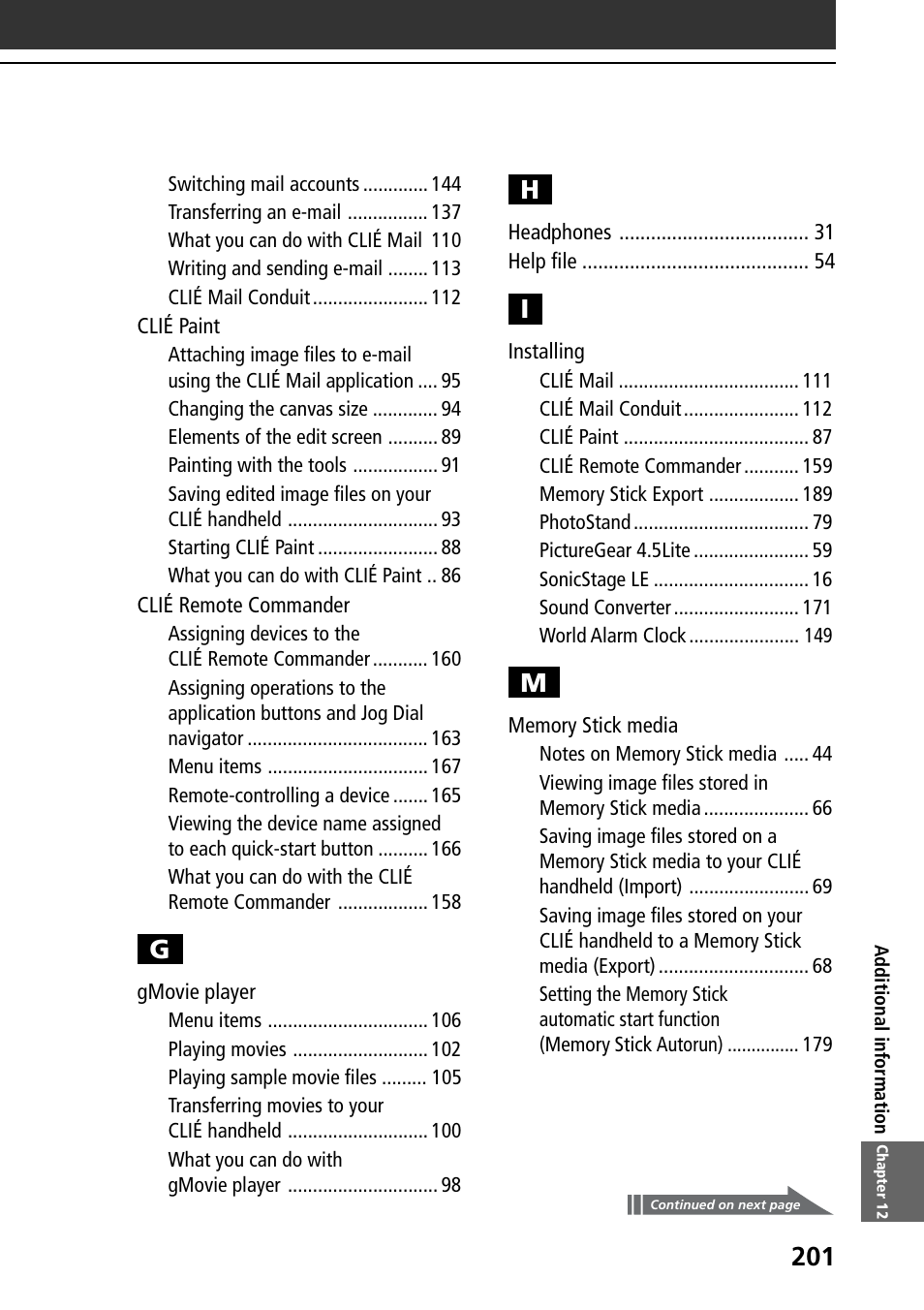 Sony PEG-T665C User Manual | Page 201 / 208