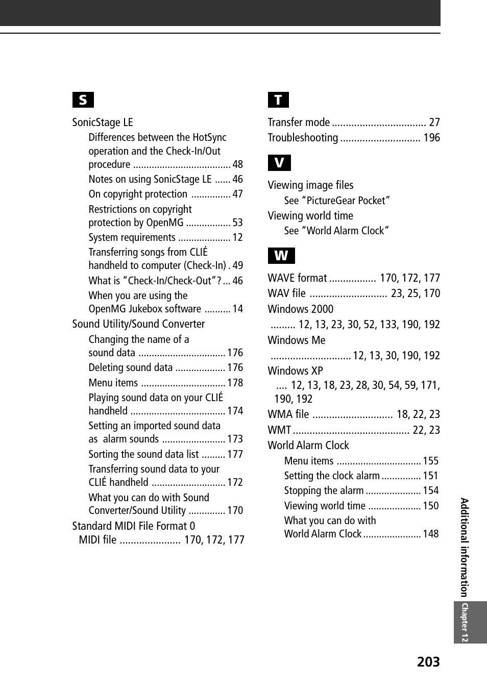 Sony PEG-T665C User Manual | Page 203 / 208