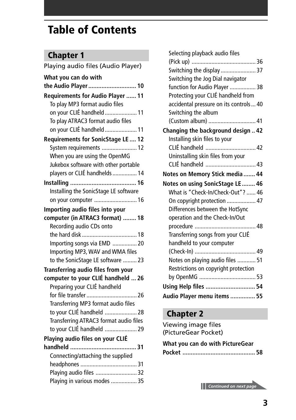 Sony PEG-T665C User Manual | Page 3 / 208