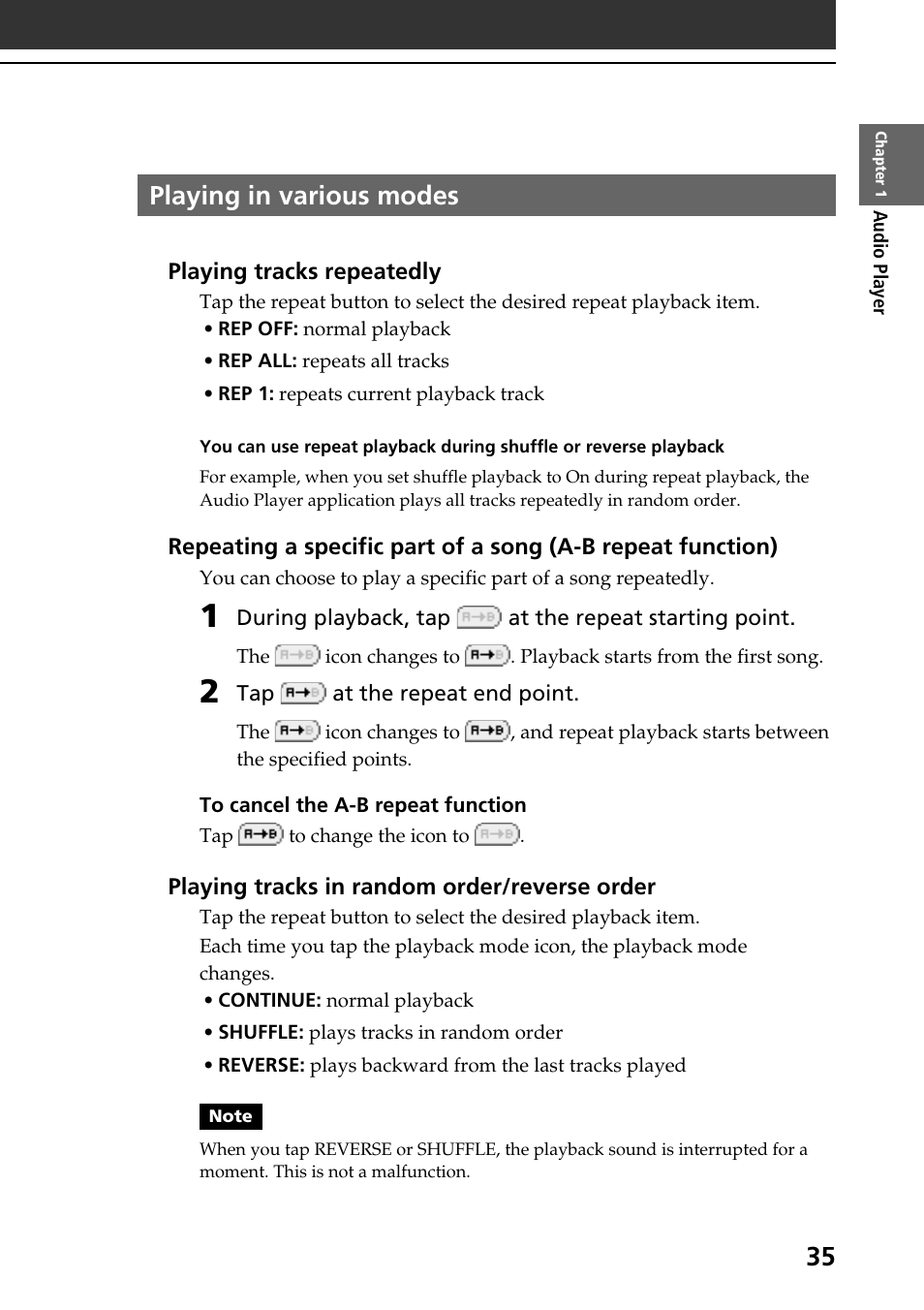 Playing in various modes | Sony PEG-T665C User Manual | Page 35 / 208