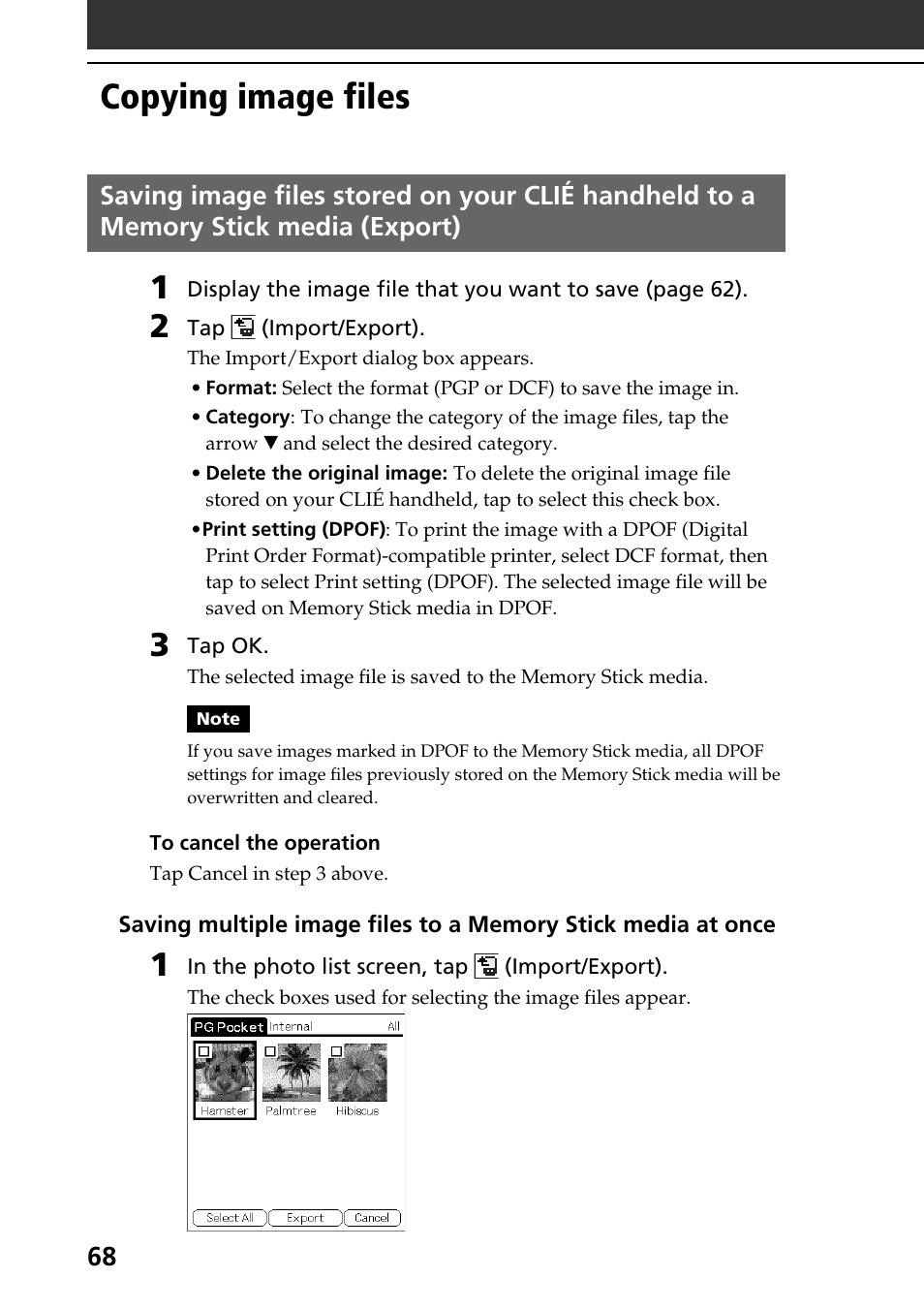 Copying image files | Sony PEG-T665C User Manual | Page 68 / 208