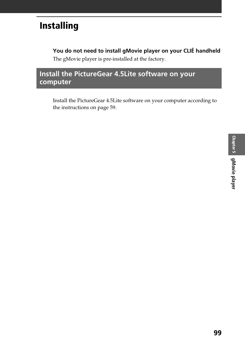 Installing | Sony PEG-T665C User Manual | Page 99 / 208