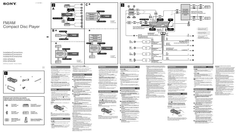 Sony CDXGT630UI User Manual | 2 pages