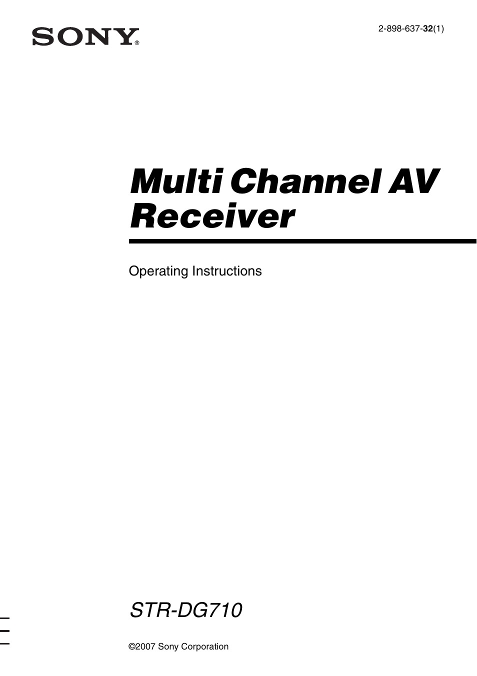 Sony STR-DG710 User Manual | 80 pages
