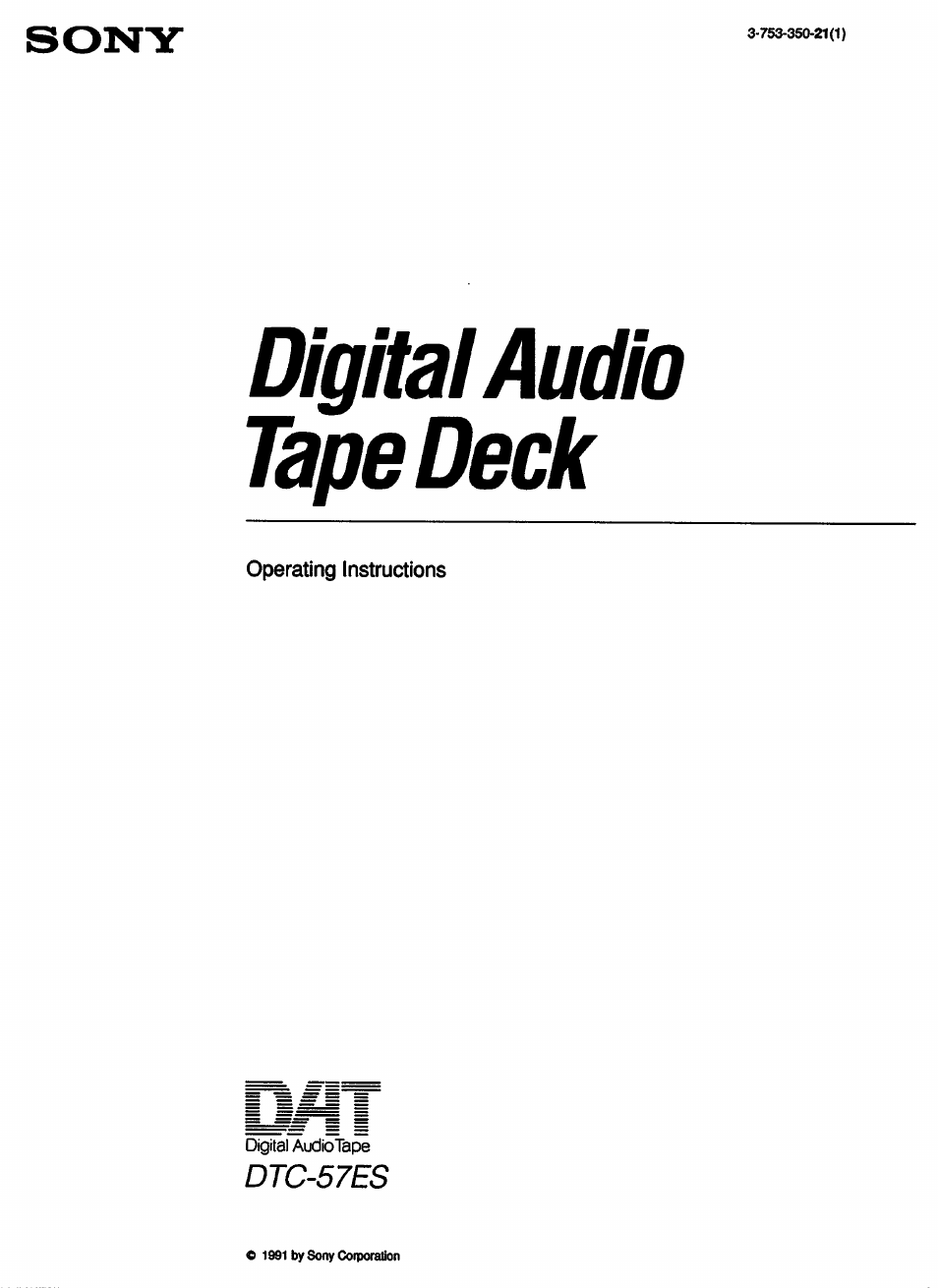 Sony DTC-57ES User Manual | 49 pages