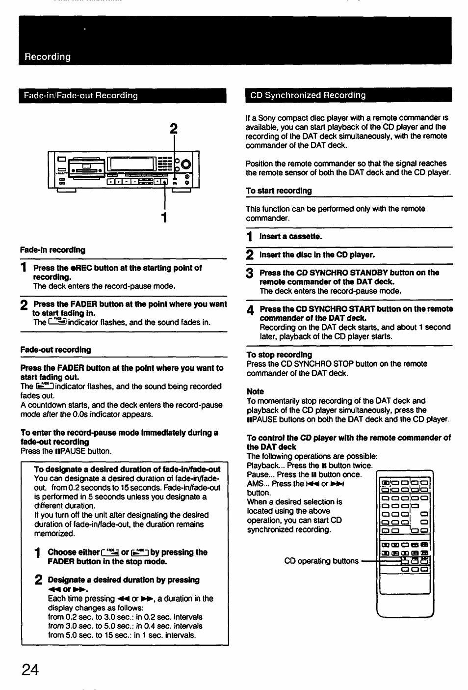 To start recording | Sony DTC-57ES User Manual | Page 24 / 49
