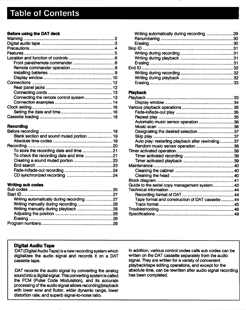 Sony DTC-57ES User Manual | Page 3 / 49