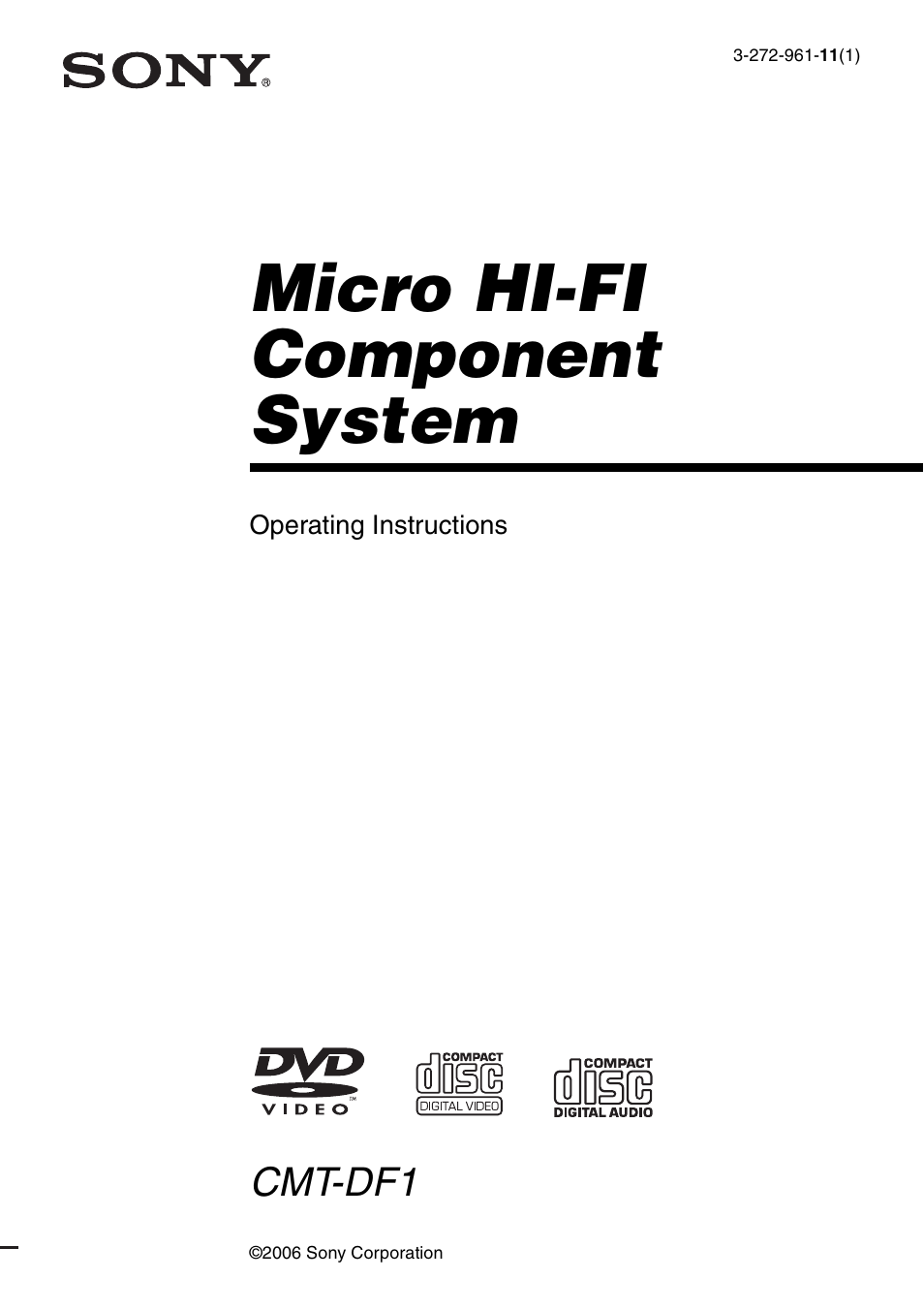 Sony CMT-DF1 User Manual | 52 pages