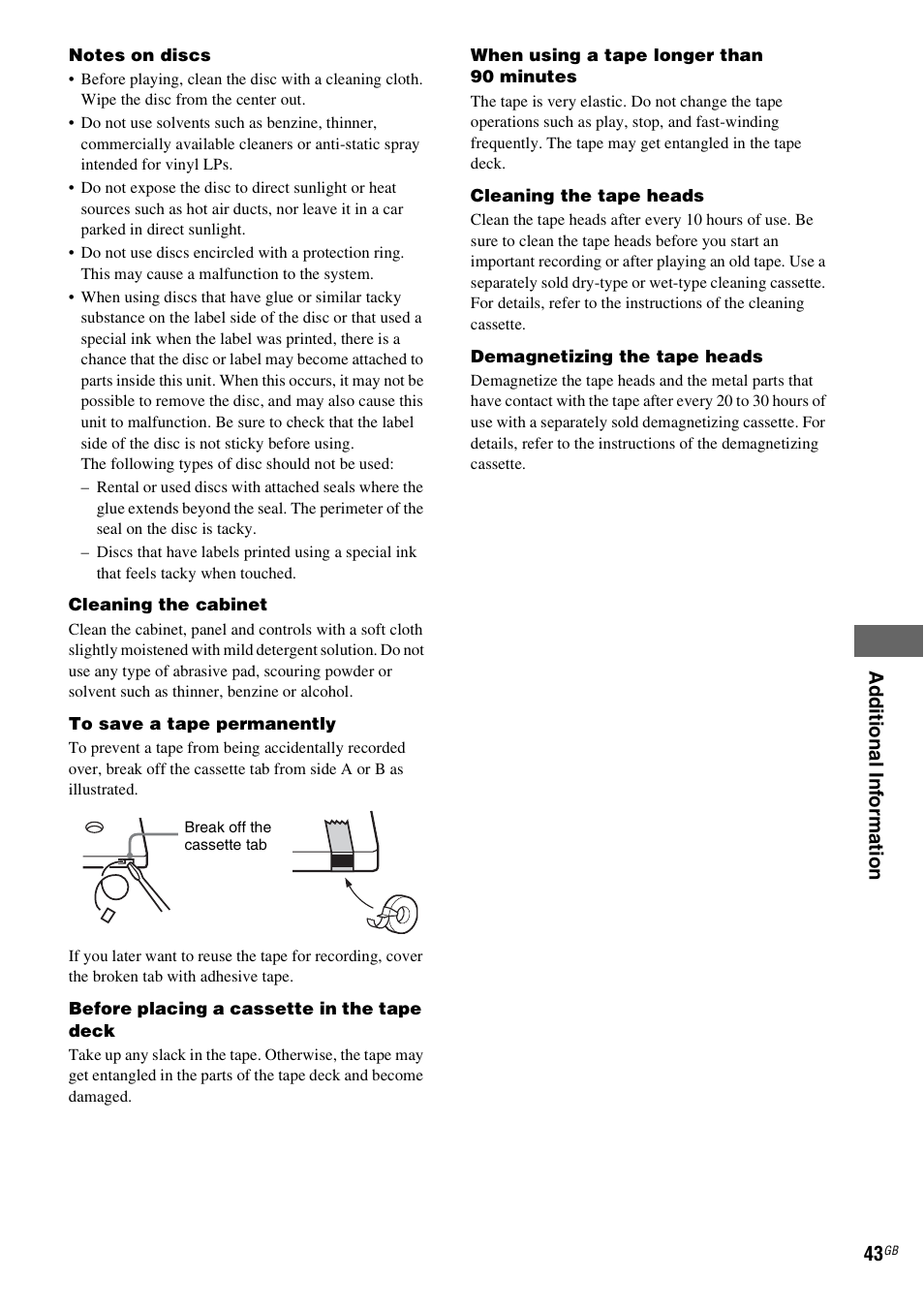 Ad d itiona l in fo rm atio n 43 | Sony CMT-DF1 User Manual | Page 43 / 52