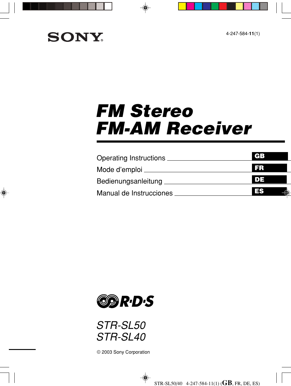 Sony TR-SL50 User Manual | 157 pages