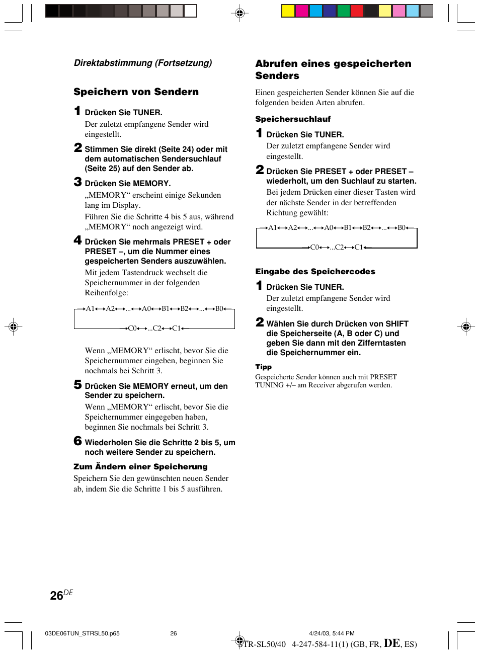 Sony TR-SL50 User Manual | Page 104 / 157