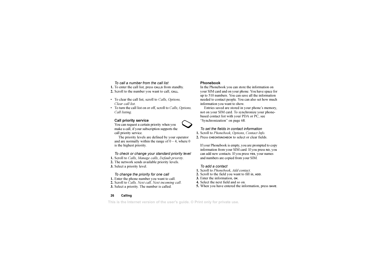 Sony T610 User Manual | Page 26 / 95