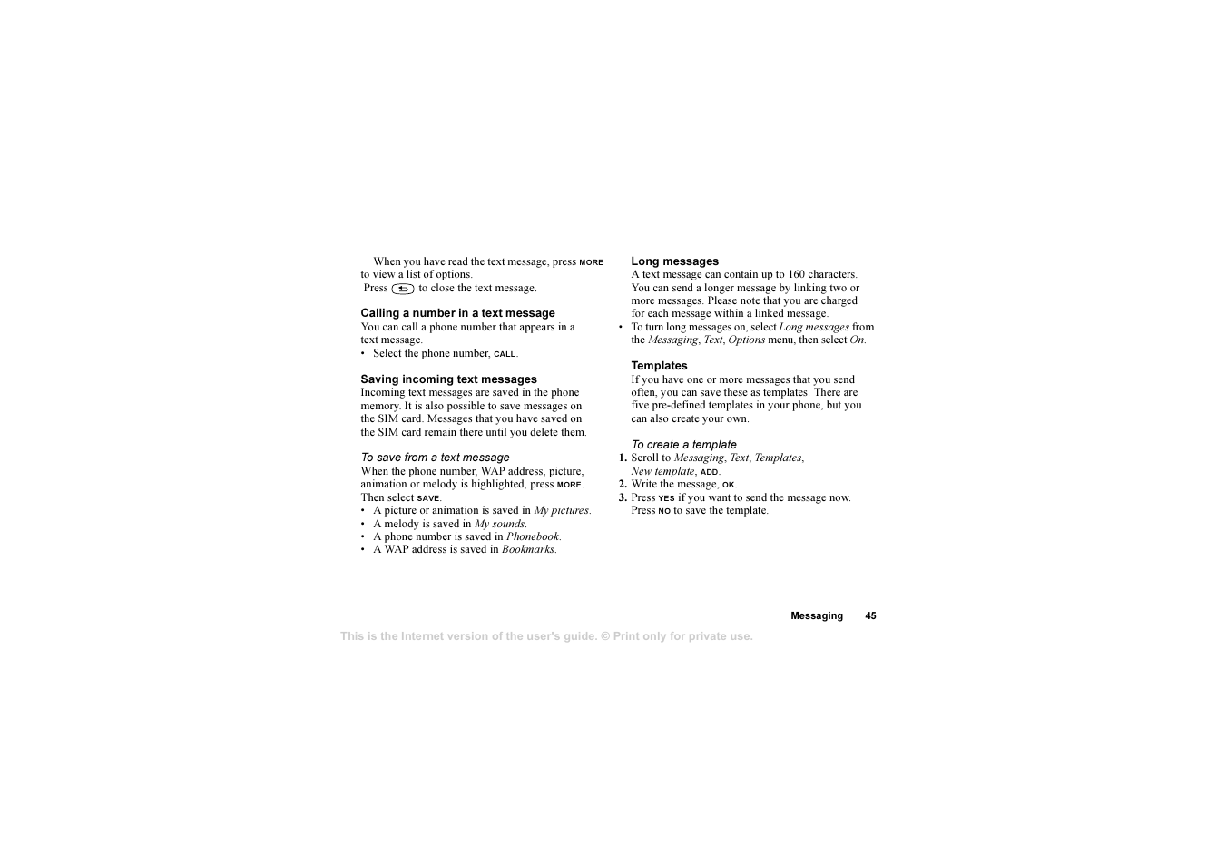 Sony T610 User Manual | Page 45 / 95