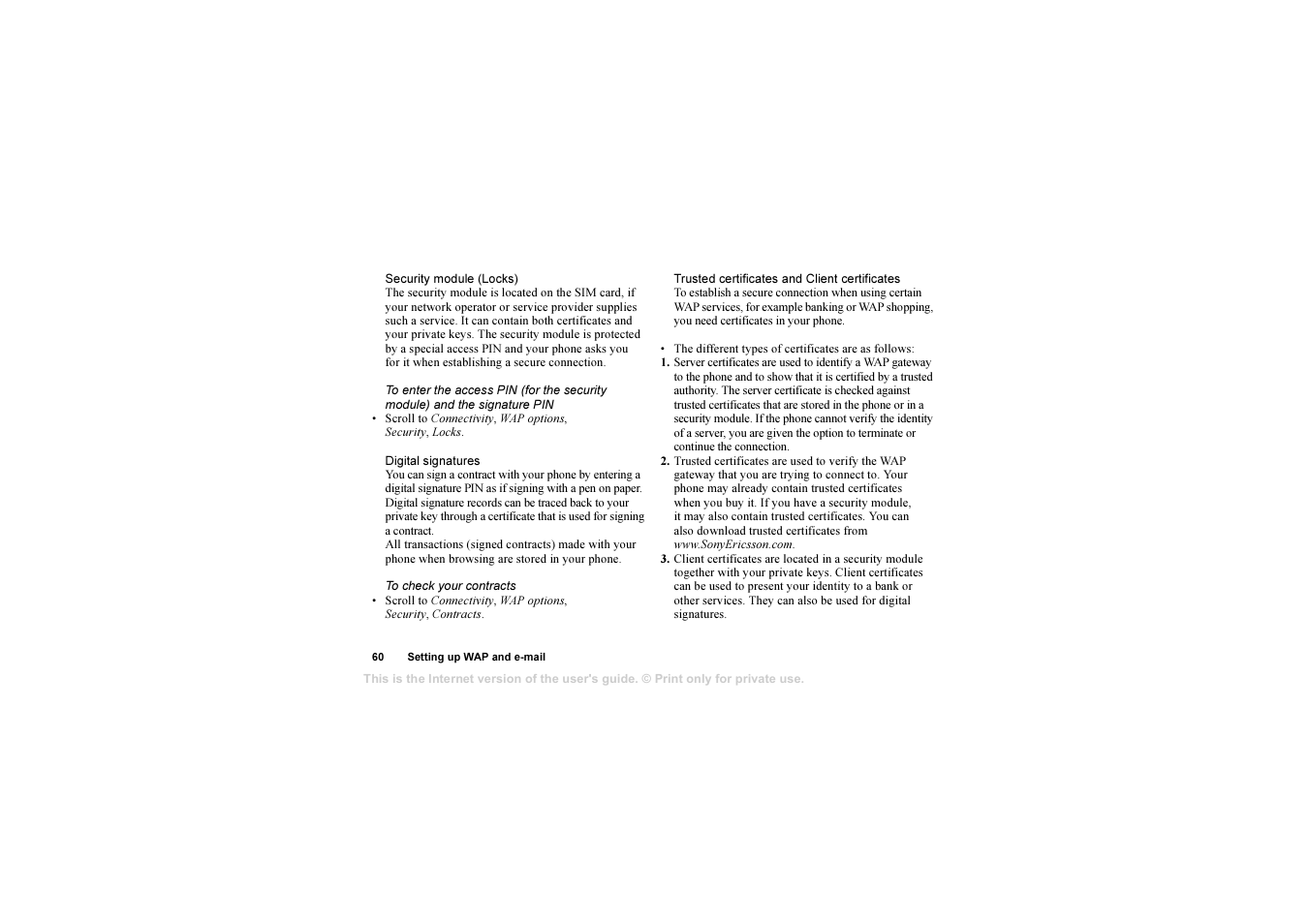 Sony T610 User Manual | Page 60 / 95
