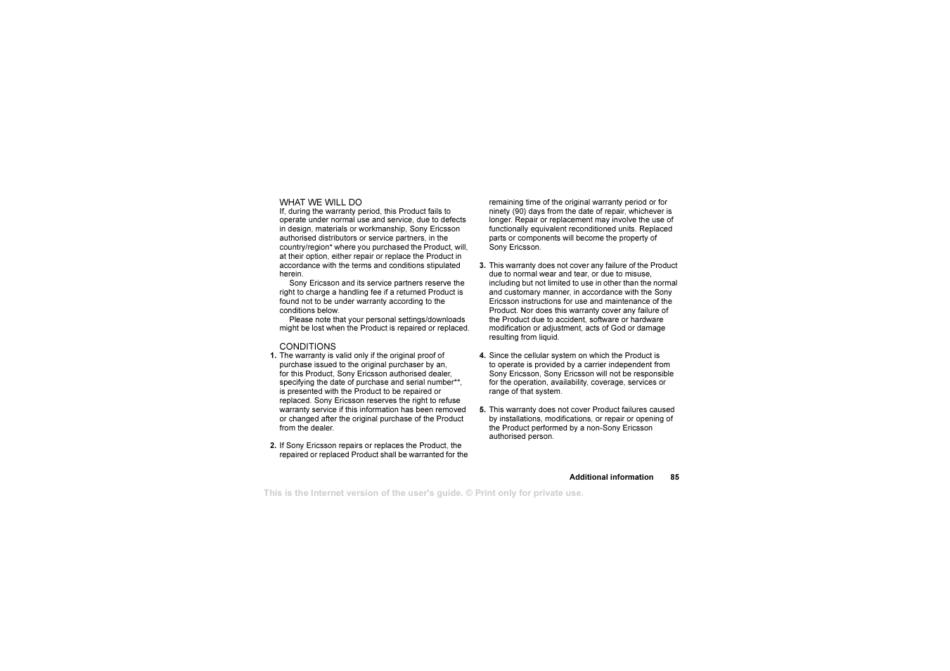 Sony T610 User Manual | Page 85 / 95