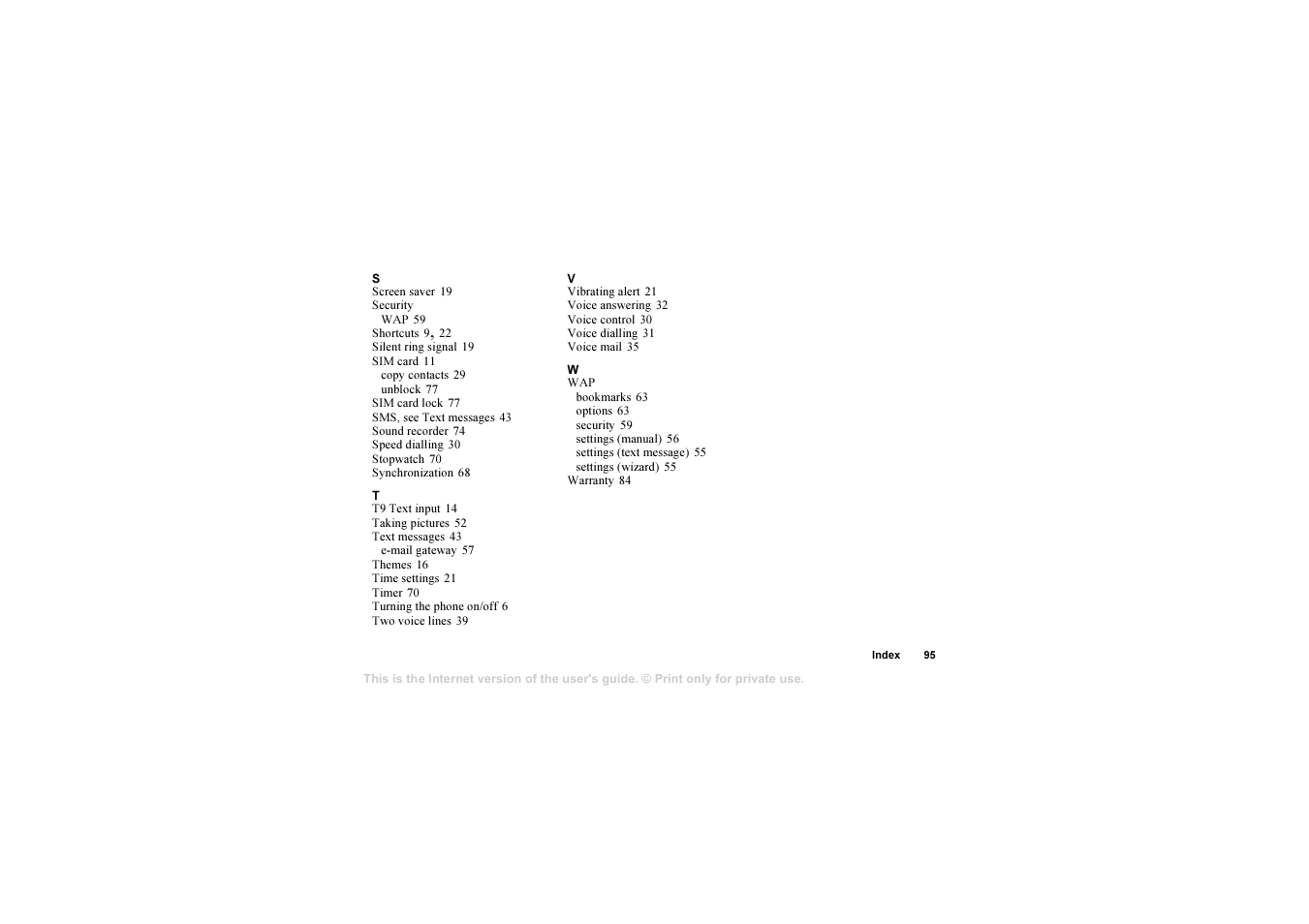 Sony T610 User Manual | Page 95 / 95