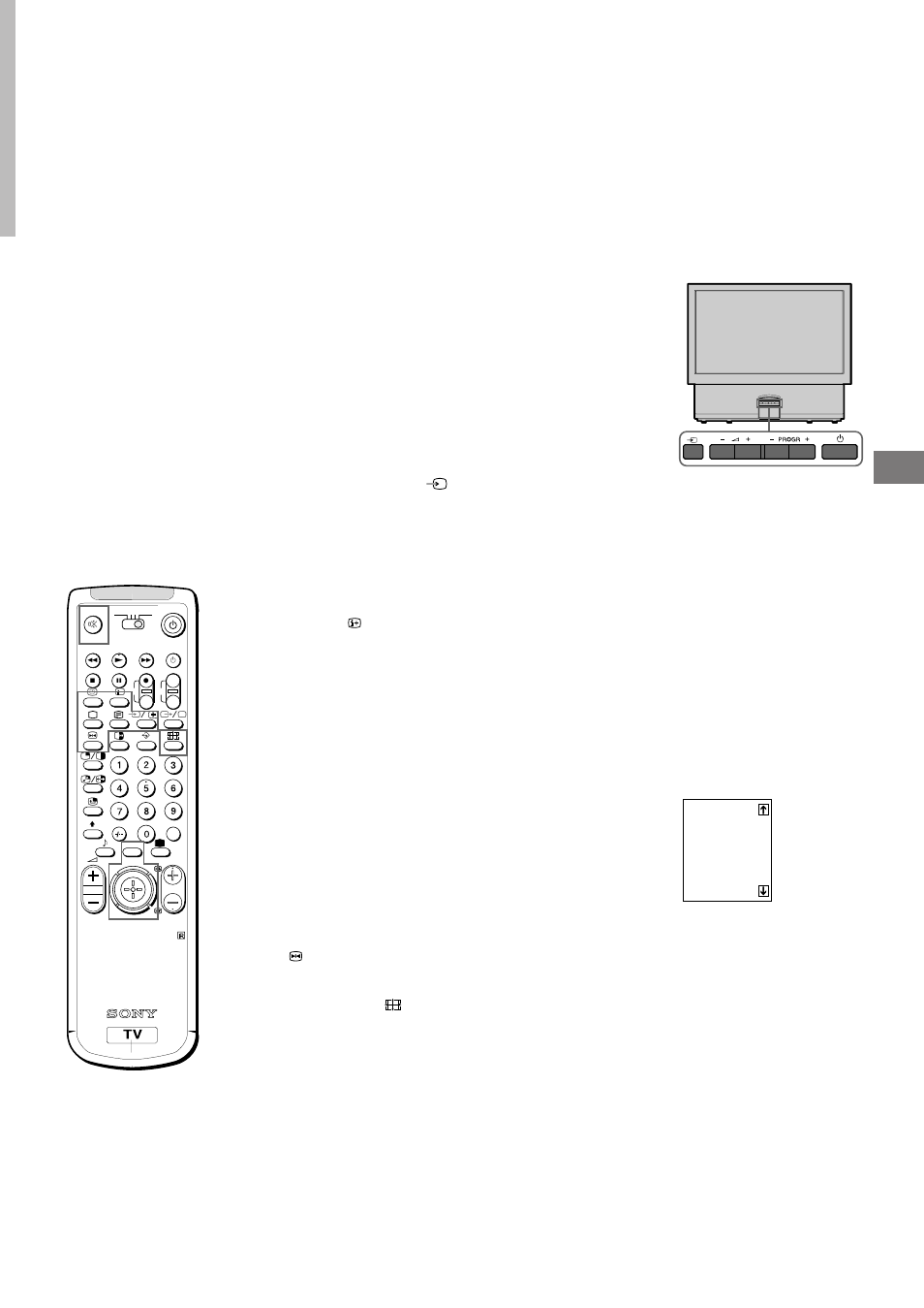 Ver teletexto ou imagens de vídeo, Outras funções úteis, Ver imagens de vídeo | Ver teletexto, Visualizar informações no ecrã, Cortar o som, Ver as horas, Activar a tabela de programas, Fixar a imagem, Alterar o formato do ecrã | Sony KL-40WA1 User Manual | Page 75 / 123