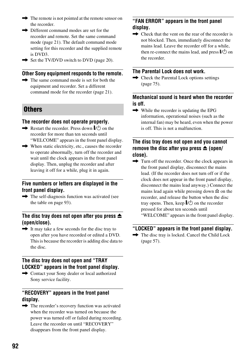 Others | Sony RDR-GXD310 User Manual | Page 92 / 108