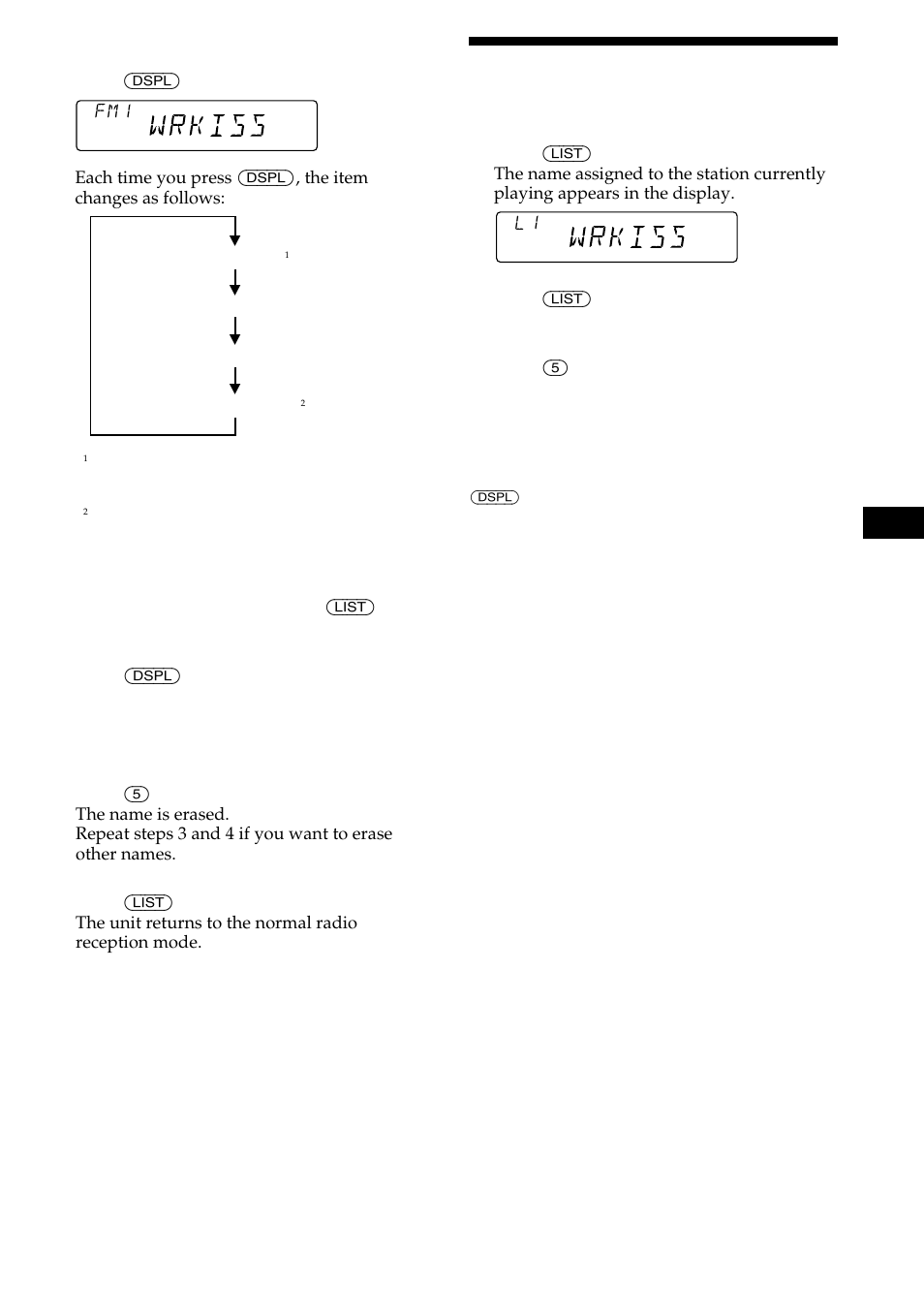 Locating a station by name | Sony CDX-C480 User Manual | Page 11 / 50