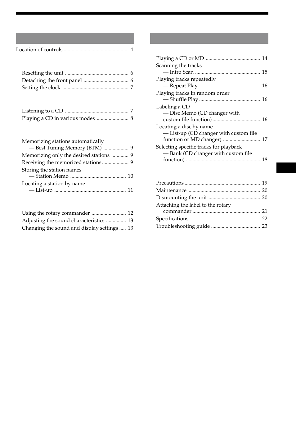 Sony CDX-C480 User Manual | Page 3 / 50