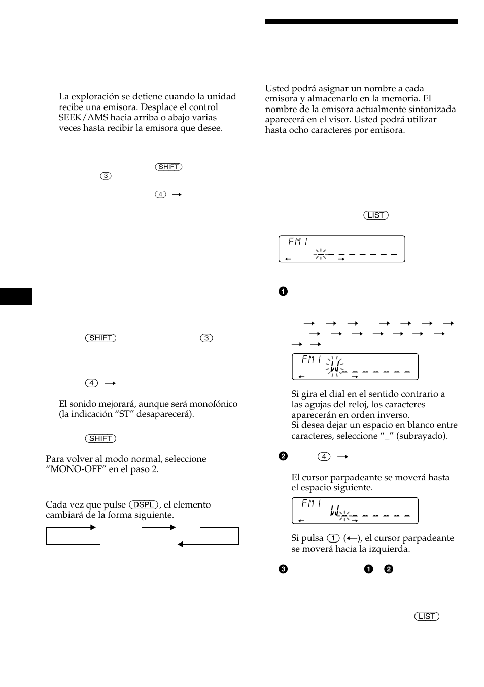 Almacenamiento de nombres de emisoras | Sony CDX-C480 User Manual | Page 34 / 50