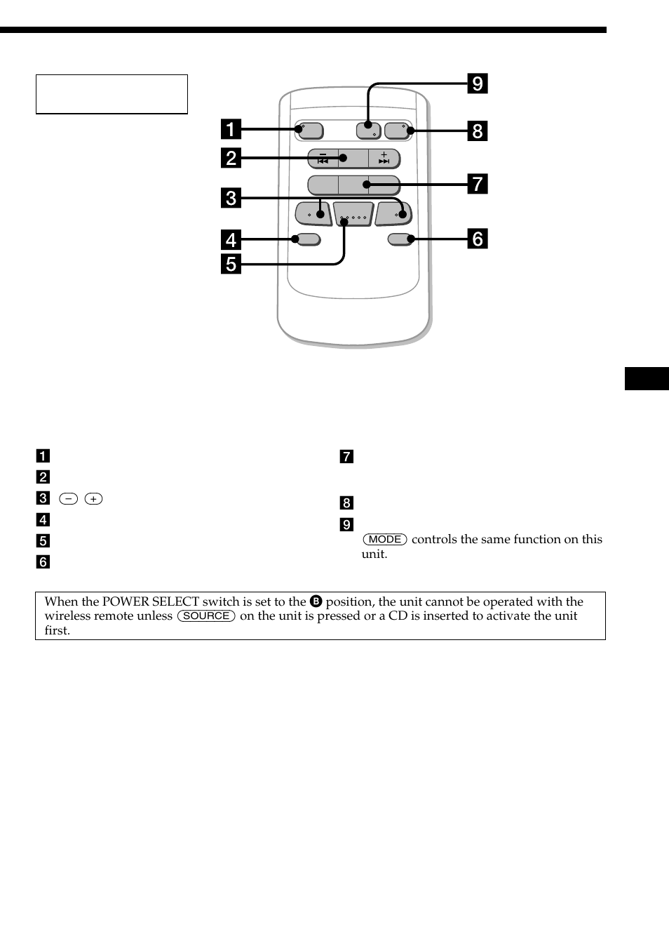 En optional wireless remote (rm-x47) | Sony CDX-C480 User Manual | Page 5 / 50