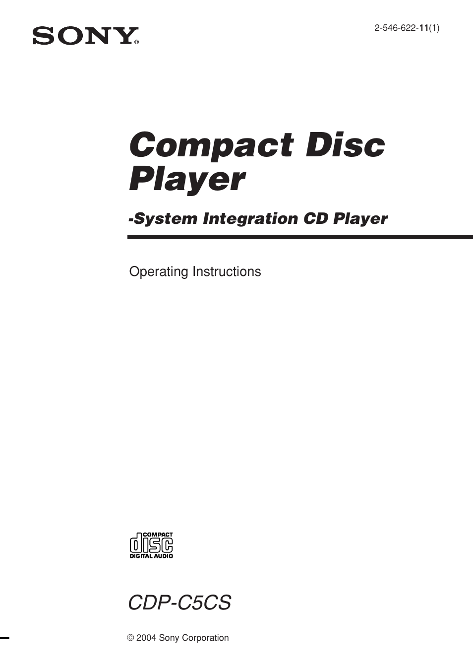 Sony CDP-C5CS User Manual | 16 pages