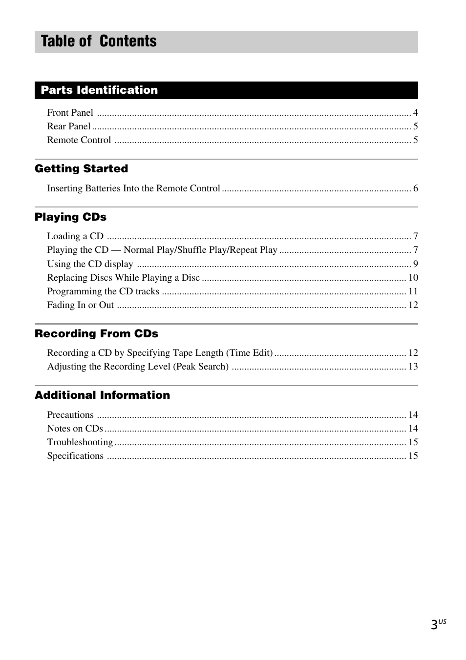 Sony CDP-C5CS User Manual | Page 3 / 16