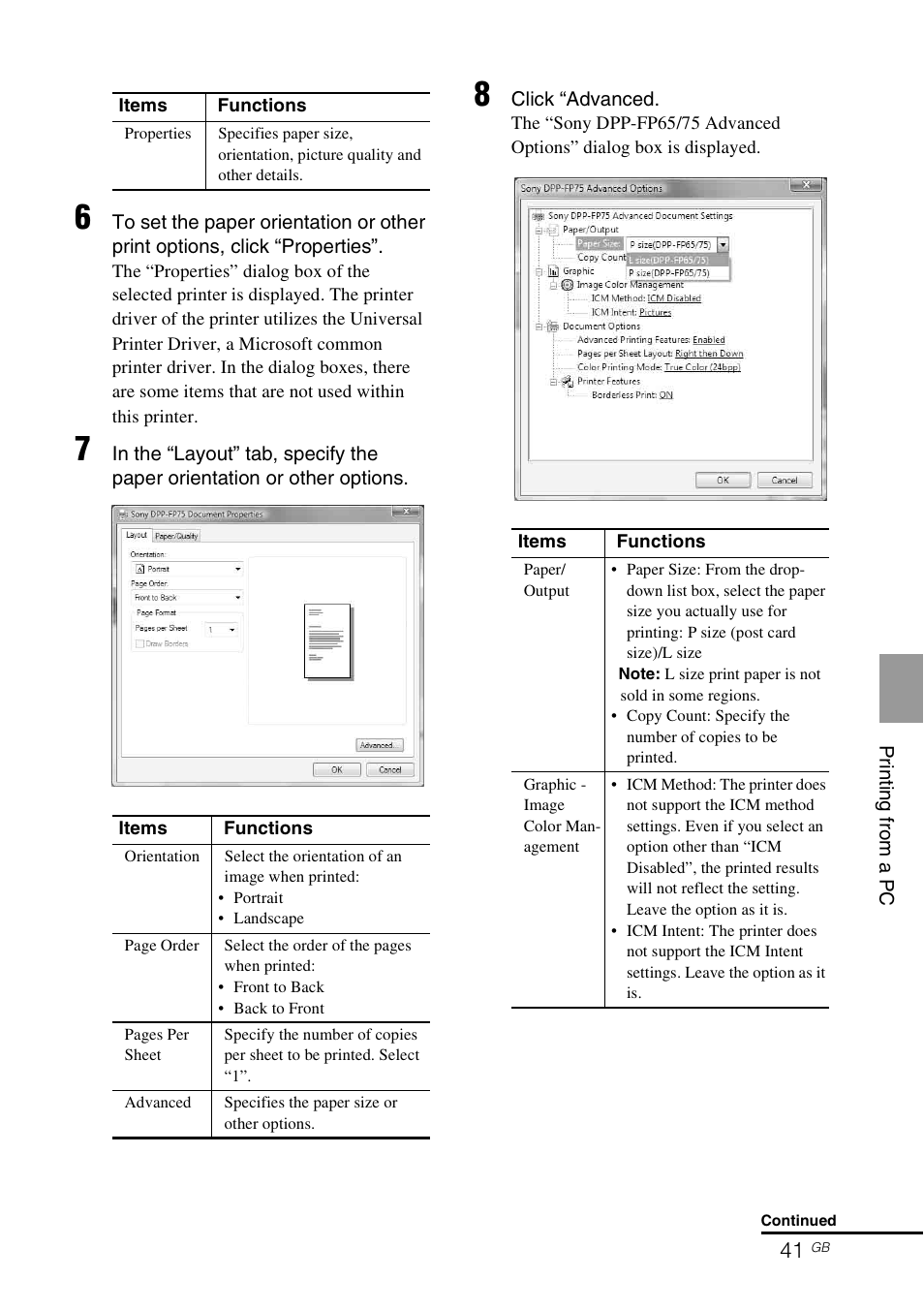 Sony DPP-FP65 User Manual | Page 41 / 72