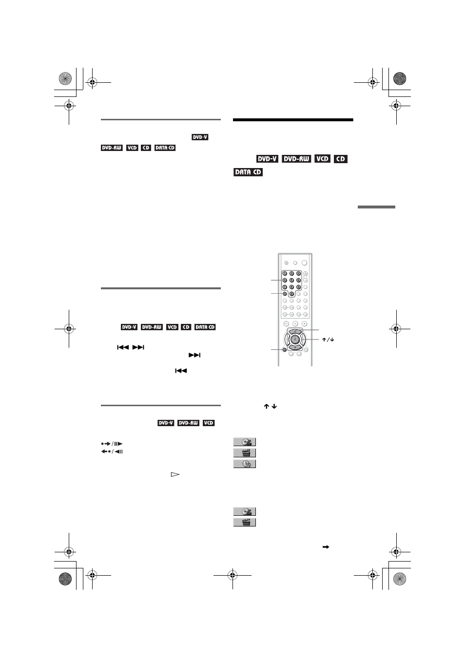 Searching for a title/ chapter/track/scene, etc, Searching for a title/chapter/track/scene, etc, Playing one frame at a time (freeze frame) | Sony DVP-NS530 User Manual | Page 41 / 76