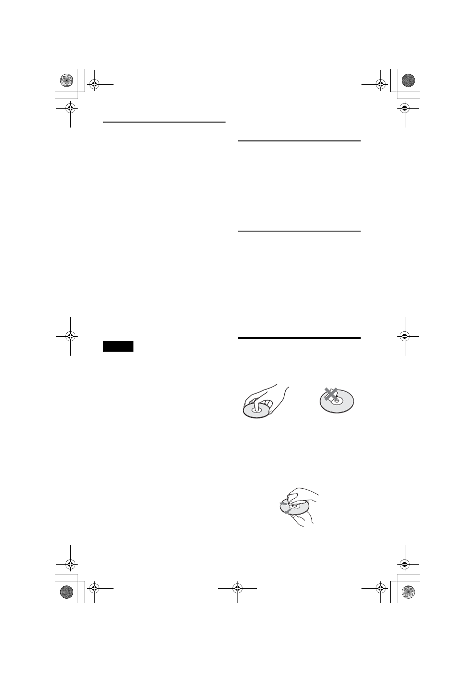 Example of discs that the player cannot play, Note on playback operations of dvds and video cds, Copyrights | Notes about the discs | Sony DVP-NS530 User Manual | Page 7 / 76