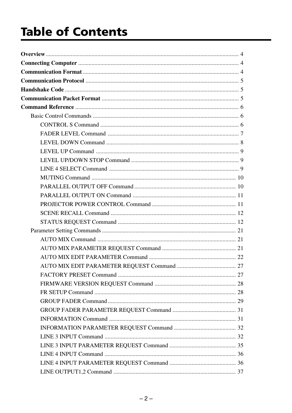 Sony RS-232C User Manual | Page 2 / 62
