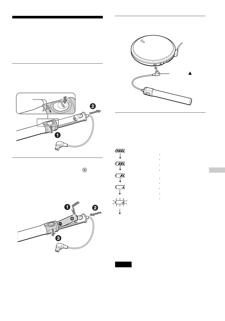 Using the dry batteries | Sony D-EJ885 User Manual | Page 21 / 32