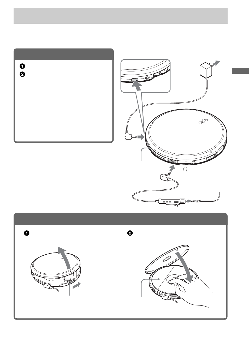 Playing a cd, Connect your cd player, Insert a cd | 1 . connect your cd player, 2 . insert a cd | Sony D-EJ885 User Manual | Page 7 / 32