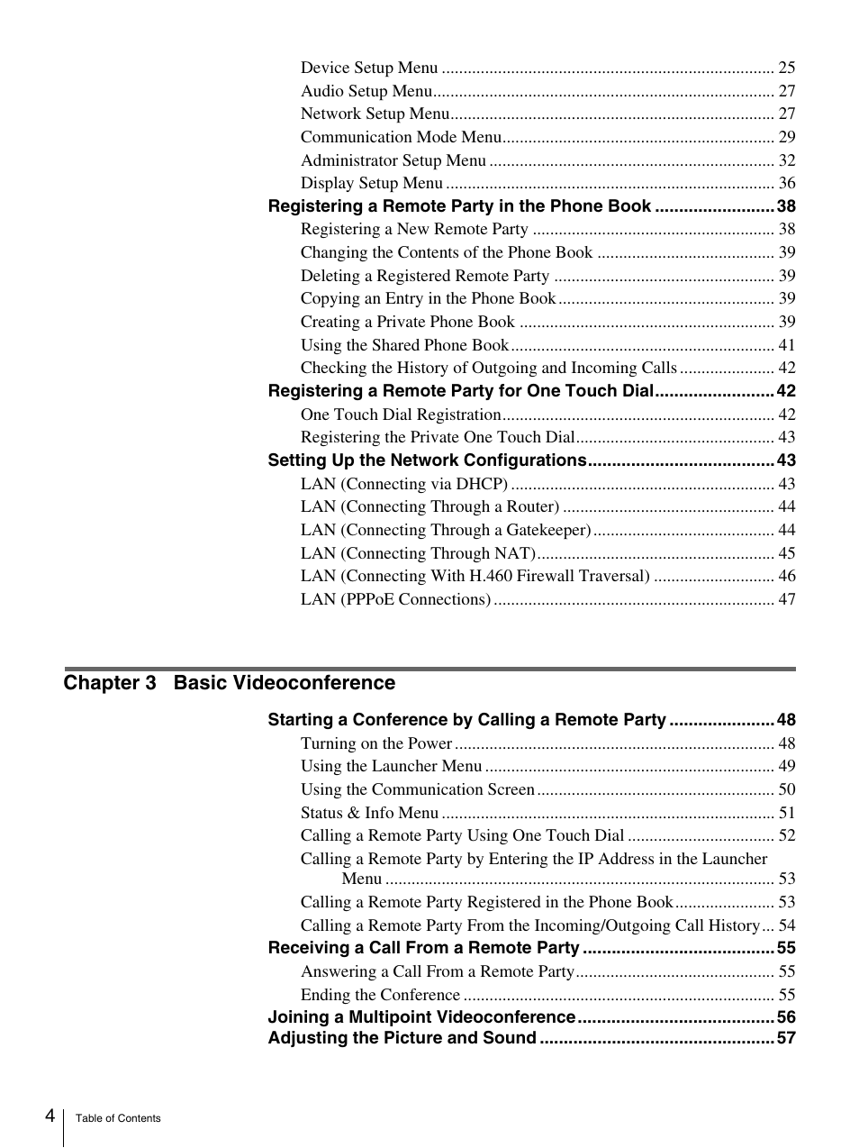 Sony PCS-TL33 User Manual | Page 4 / 129