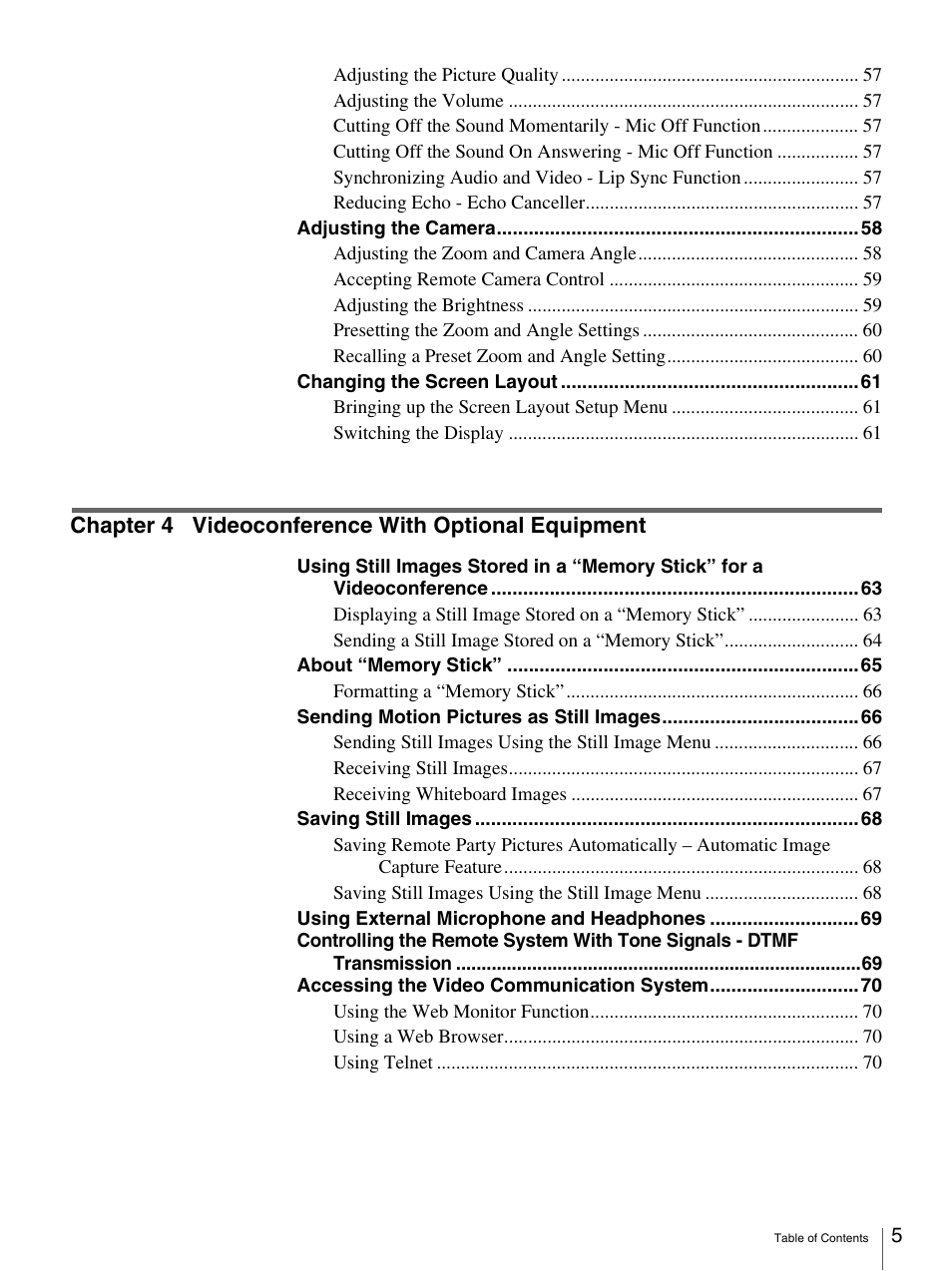 Sony PCS-TL33 User Manual | Page 5 / 129