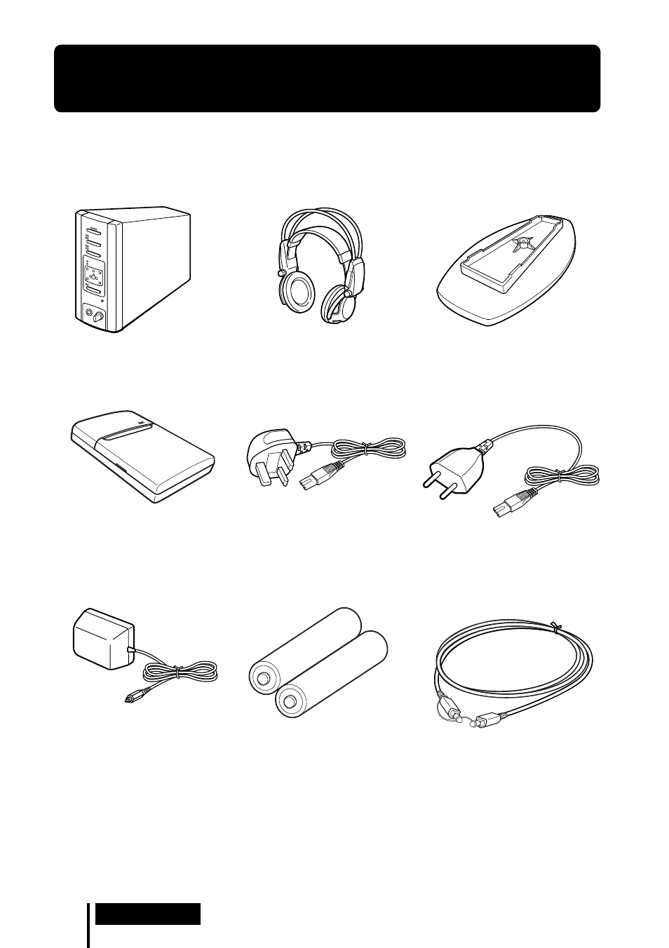 Vérification du produit et des accessoires | Sony MDR DS5000 User Manual | Page 36 / 116