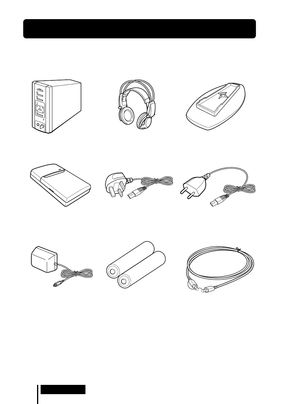 Checking the product and accessories | Sony MDR DS5000 User Manual | Page 8 / 116