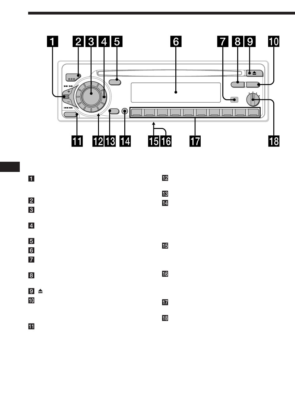 Location of controls | Sony CDX-4480ESP User Manual | Page 4 / 38